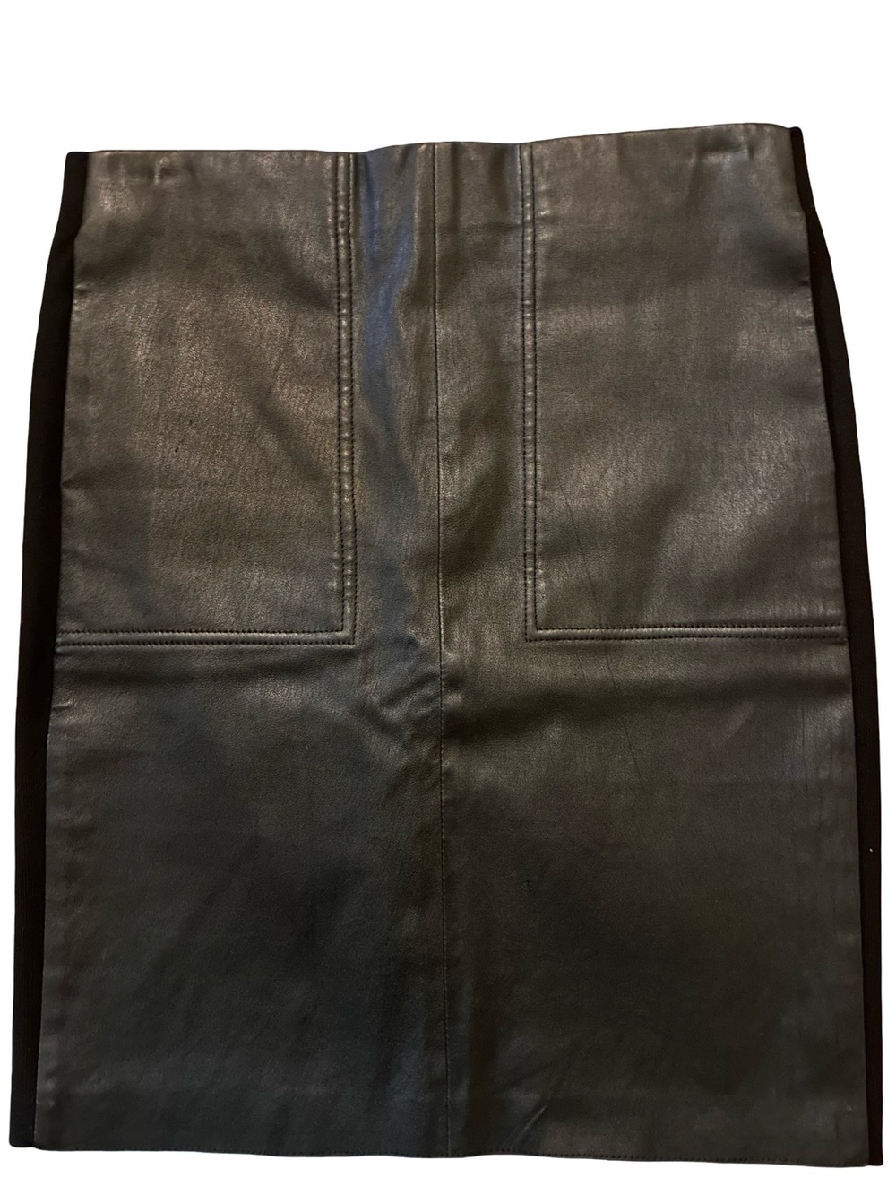 VINCE Soft Lambskin Leather Front Pencil Skirt, Size Medium.